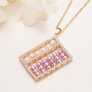 Joyería de Cobre Chapada en Oro de 14k al por Mayor, Oro Real, Accesorios de Abacus para Transmisiones en Vivo de Celebridades de Internet, Colgantes y Dijes de Perlas - Product Image 1