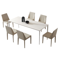 Ensemble de table à manger extensible de luxe italienne à 6 chaises, en marbre et métal, pour 8 personnes, 14 places, noir, meubles pour la maison et l'hôtel