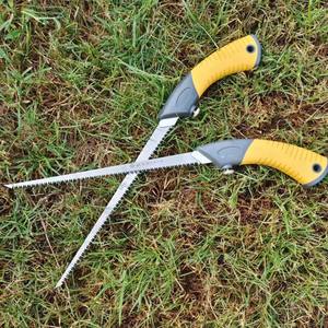 Mini scie murale 150 mm en acier à haute teneur en carbone, scie à main pour arbres fruitiers et bâtiments, lame de rechange incluse, poignée jaune-grise - Product Image 3