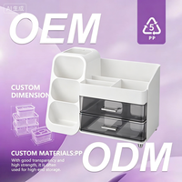 Boîte de rangement de bureau en plastique JX, type tiroir, papeterie, étudiant, bureau, grande capacité, multifonctionnelle, porte-stylos
