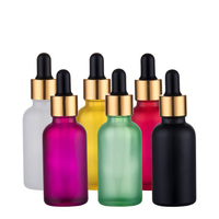 Leere 30ml Glasbehälter ätherisches Öl Luxus matt schwarz bunt Glas Augentropfen Flaschen Fabrik verkauf