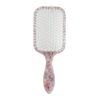 Brosse à cheveux en acétate avec coussin d'air et logo personnalisé, finition brillante, idéale pour les mariages, les voyages et la maison