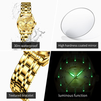 OEM 3666 Modische Klassiker Wasserdichte Leuchtende Uhr Edelstahl Quarzuhren Luxusuhr Damen Frauen