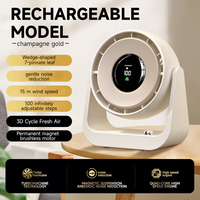 Nouveauté Tenture murale de table Affichage LED 100 vitesses Réglable Rechargeable Petit ventilateur de table Ventilateur de bureau à vent fort pour le bureau