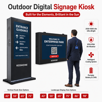 Kiosque d'affichage numérique extérieur pour l'orientation des visiteurs dans les parcs d'entreprise, étanche IP65, haute luminosité, publicité 65 pouces