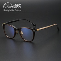 Monture de Lunettes de Luxe en Acétate pour Homme, Marque de Créateur, Montura Chrome, Brillen, Offre Spéciale