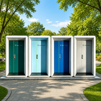 Toilettes publiques portables multifonctions à induction intelligente, système de nettoyage automatique, design sans contact, pour événements extérieurs
