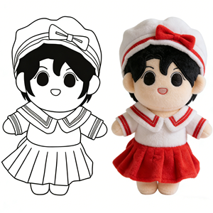 Muñeco de Peluche Personalizado de Estrella de Kpop con Traje de Marinero y Gorro con Lazo, Transforma tu Diseño de Dibujos Animados en una Figura de Peluche de Alta Calidad - Product Image 1