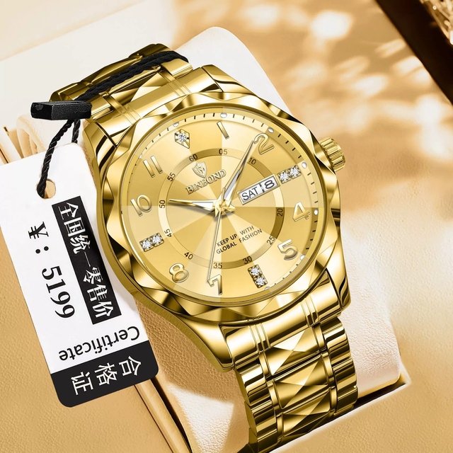 Binbond 6632 B6632 Original Brand Wristwatch Waterproof Luminous Hands Quartz Watches for Men Women Lover Couple Montre Relojes