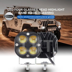 Sistema de iluminación para motocicleta LKT, lente 4LED, Faro de doble Color, foco auxiliar, luz de trabajo LED, Mini foco de conducción - Product Image 6