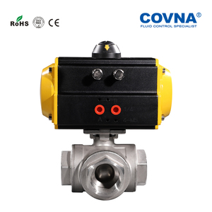 COVNA วาล์วบอลแบบ 3 ทาง ขนาด 1 นิ้ว สแตนเลส SS316 แบบสองทาง ขับเคลื่อนด้วยลม - Product Image 6