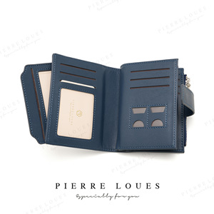 Cartera de Microfibra Pierre Loues con Múltiples Ranuras para Tarjetas, Color Azul Oscuro, para Uso Diario de Mujer - Product Image 3