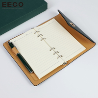 Carnet en cuir A5 personnalisable, classeur à anneaux pour entreprise, agenda de luxe à feuilles mobiles, ensemble cadeau avec stylo