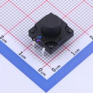 YTS1K0072LBT00 Tactile Switch Through hole Component THT,12x12mm Switch Single Pole Single Throw Round Button 2.5N Through Hole - Product Image 1