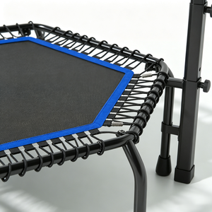 Mini <span class=keywords><strong>trampolino</strong></span> esagonale con corrimano regolabile, <span class=keywords><strong>trampolino</strong></span> da fitness per interni per adulti, palestra domestica, yoga e allenamento. - Product Image 5