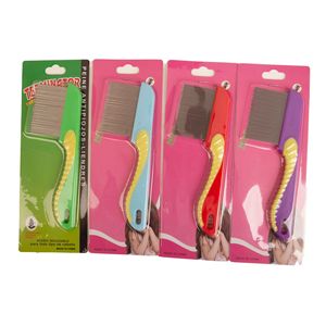 Commercio all'ingrosso manico in plastica in acciaio inox Pet toelettatura zecche pettine cane gatto pettine - Product Image 2