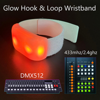 Bracelet à LED (15 couleurs) avec portée de 800 m, fixation auto-agrippante, logo personnalisé pour événements de grande envergure - Fabricant personnalisé 433 MHz