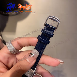 Montre à quartz de luxe élégante Longnes pour femme, boîtier en acier inoxydable 316L, cadran carré avec bracelet en cuir, cadeau d'affaires - Product Image 2