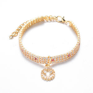 Top Sale Kristallen Ketting Smile <span class=keywords><strong>Face</strong></span> Zirkoon Drie Rij Strass Hond Halsband - Product Image 6