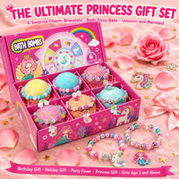 Set de Regalo OEM para Niñas: Pulsera Sorpresa con Bombas de Baño, Bolas Efervescentes Coloridas Hechas a Mano a Base de Plantas, Unicornio, Sirena, Hidratante