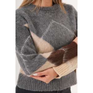 Pull en tricot pour femme Mega Anthracite avec motif Baklava, pull en gros - Product Image 1