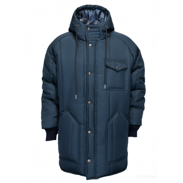 RefrigiWear Winter Insulated Thick Frock Liner Walk-In Freezer Heating Hooded Jacket 100% Nylon Waterproof Cold Storage Workwear
