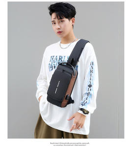 Custom Men's Chest <b>Bags</b> <b>Travel</b> Messenger Cross Body <b>Sling</b> Chest <b>Bag</b> Waterproof Anti-Theft Nylon Shoulder <b>Bag</b> with USB - Product Image 3