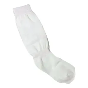 Calcetines deportivos largos hasta la rodilla para niños y adultos, calcetines de fútbol absorbentes del sudor, de compresión, estilo blanco sólido - Product Image 6