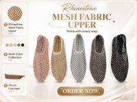 MIA DIVA Ballerines à bout pointu pour femmes avec strass et maille, dessus en PU et semelle en TPR pour les soirées
