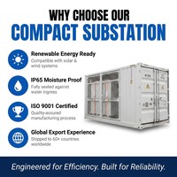 Poste de transformateur préfabriqué Pearl Electric 1250KVA 33KV triphasé, type sec/huile, 50/60Hz, en coffret acier extérieur