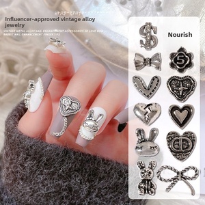Paso Sico Nouveaux accessoires de nail art 3D rétro tendance style Instagram, <span class=keywords><strong>strass</strong></span> pour ongles mignons en forme de lapin, cœur et fleur - Product Image 1