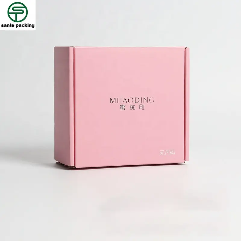 Бесплатный образец экологически чистого розового роскошного нижнего белья, упаковка для косметического гофрированного почтового ящика, коробка для доставки
