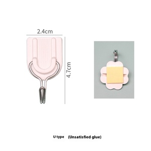 Wholesale Mei U Small Size White <b>Plastic</b> Free Sticky <b>Hook</b> Stainless Steel Dormitory Wall Hanging Key <b>Hook</b> for - Product Image 6
