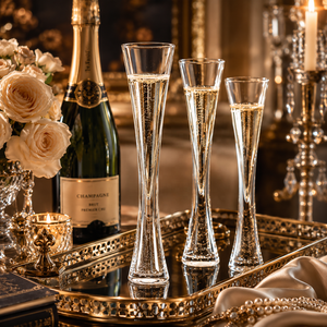 Flûtes à champagne élégantes à pied, transparentes, avec poignée, pour dégustation de vins mousseux, 4,5 oz - Product Image 2