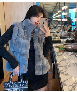 Abrigo <span class=keywords><strong>de</strong></span> piel sintética para mujer, chaleco <span class=keywords><strong>de</strong></span> <span class=keywords><strong>pelo</strong></span> <span class=keywords><strong>de</strong></span> <span class=keywords><strong>conejo</strong></span> falso <span class=keywords><strong>de</strong></span> lujo sin mangas, nueva chaqueta coreana, chaleco para mujer, chaqueta sin mangas justa - Product Image 4
