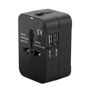 Em todo o mundo tudo em um parede AC Power Plug Adapter Carregador de parede com carregador duplo USB Travel Adapter