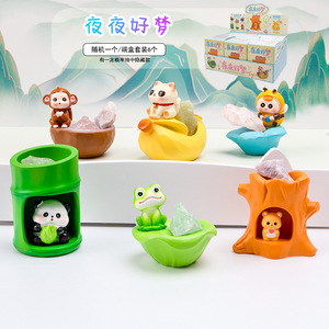 Yu Mo Craft - Juego de Adornos de Cristal con Figuras de Animales, Caja Sorpresa, Regalo, 6 Piezas, Aleatorio, Unisex, Sweet Dreams Every Night - Product Image 1