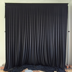 Rideau de fond de scène en velours noir uni de qualité supérieure - <span class=keywords><strong>Rideaux</strong></span> en velours épais sur mesure pour la décoration de scène et de fête - Product Image 1