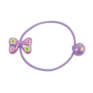 套装<span class=keywords><strong>2</strong></span>可爱手工涂鸦蝴蝶结发条可爱面料头带双珠橡皮筋适合儿童女孩长发甜美 - Product Image 6