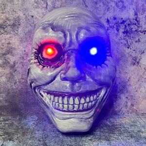 <span class=keywords><strong>Maschera</strong></span> Demoniaca Unisex in Plastica <span class=keywords><strong>Bianca</strong></span> <span class=keywords><strong>con</strong></span> Sorriso Luminoso da Esorcista, Costume <span class=keywords><strong>Horror</strong></span> Ecologico per Halloween, Stile Casual per Adulti e Feste - Product Image 2