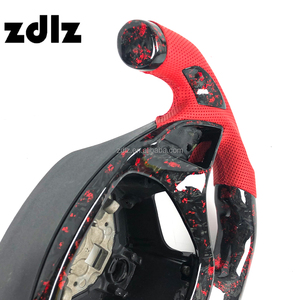 Volant personnalisé en cuir perforé rouge et fibre de carbone forgée rouge pour Corvette <span class=keywords><strong>Chevrolet</strong></span> C7 2014 2015 2016 2017 - Product Image 4