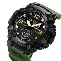 SKMEI LED цифровые ударные Мужские Аналоговые Кварцевые черные золотые электронные наручные часы Masculino G стильные водонепроницаемые пластиковые спортивные часы