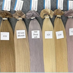 Precio al por Mayor, Extensiones de Cabello Vietnamitas Crudas, Tejidas a Mano, 100% Cabello, Sin Enredos, Sin Caída, Color Personalizado - Product Image 1