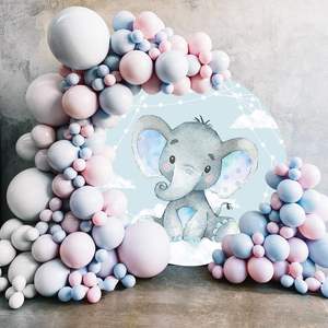 Piccolo elefante <span class=keywords><strong>sfondo</strong></span> rotondo Spandex In Stock per bambini ritratto nuvole scintillano luci blu <span class=keywords><strong>sfondo</strong></span> fotografico - Product Image 3