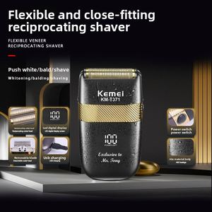 Rasoir électrique Kemei KM-T371, tondeuse à barbe à lame oscillante, rechargeable, affichage numérique, tête de coupe flottante lavable - Product Image 4