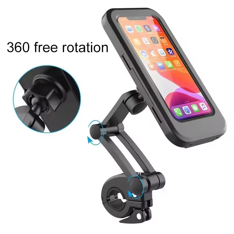Factory Price Adjustable Flexible Bike Handlebar 360 Degree rotation Bicycle Motorcycle cell phone holder waterproof phone bag