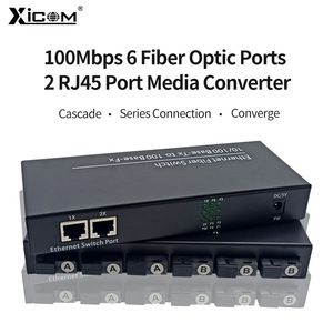 Convertidor de Medios de Fibra Óptica XICOM, 6 Fibras, 2 Puertos RJ45, Switch Ethernet de Fibra Única/Dual de 100M - Product Image 2