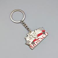 Porte-clés en émail personnalisé de cadeaux souvenirs touristiques de Monaco Vente en gros d'usine Porte-clés souvenir touristique de Monaco en métal sur mesure