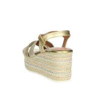 Sandales compensées dorées Ikaros pour femme, à plateforme et lanières, chaussures d'été - Product Image 2
