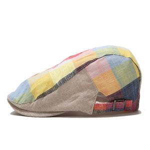 BSCI סיטונאי מותאם אישית גברים נשים משובץ פוליאסטר כותנה קיסוס כובעים, מתכוונן מתכת להקת Newsboy כובע - Product Image 5